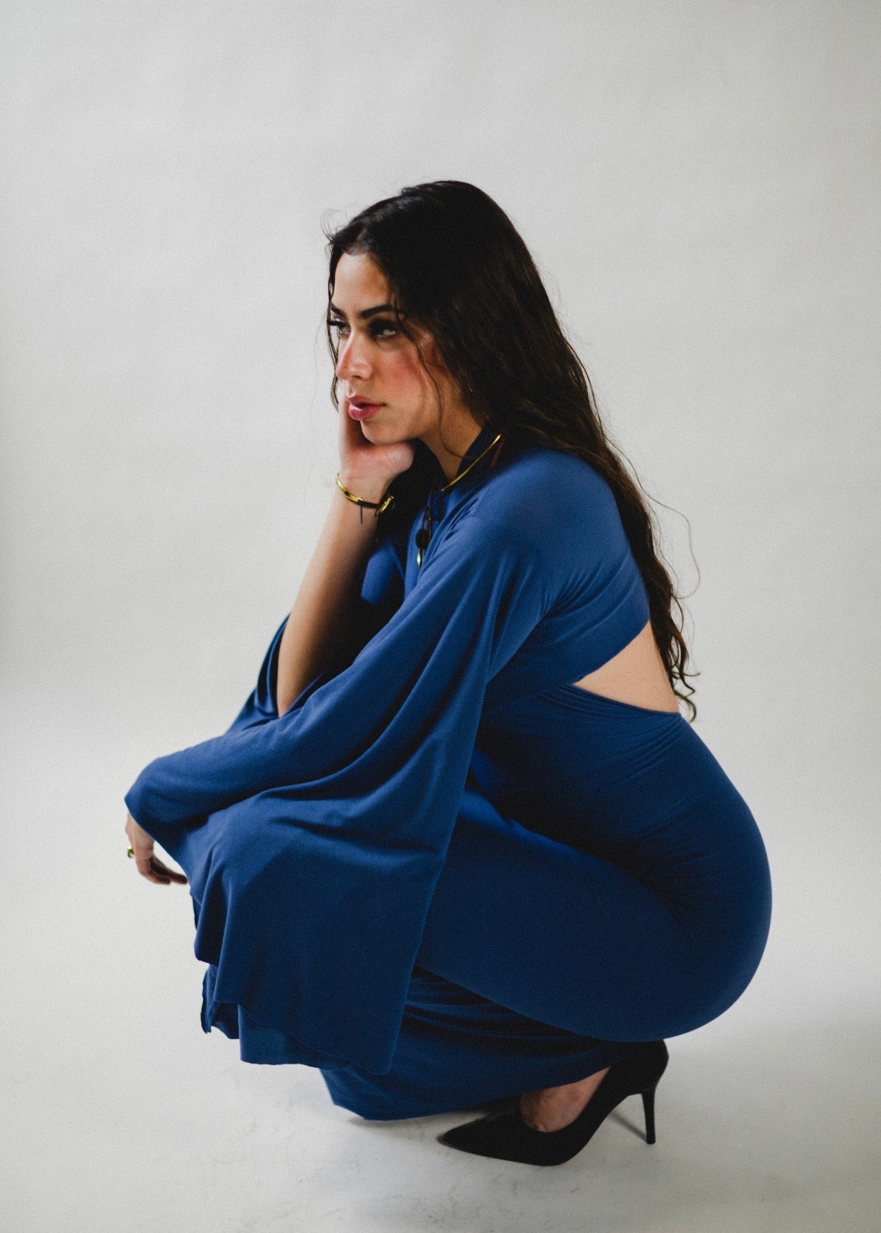 Azure Halter & Shrug Set