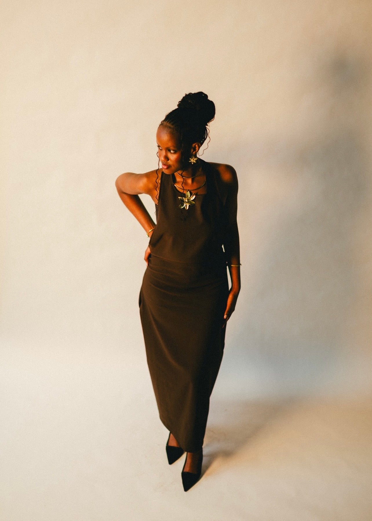Umber Sculpted Dress