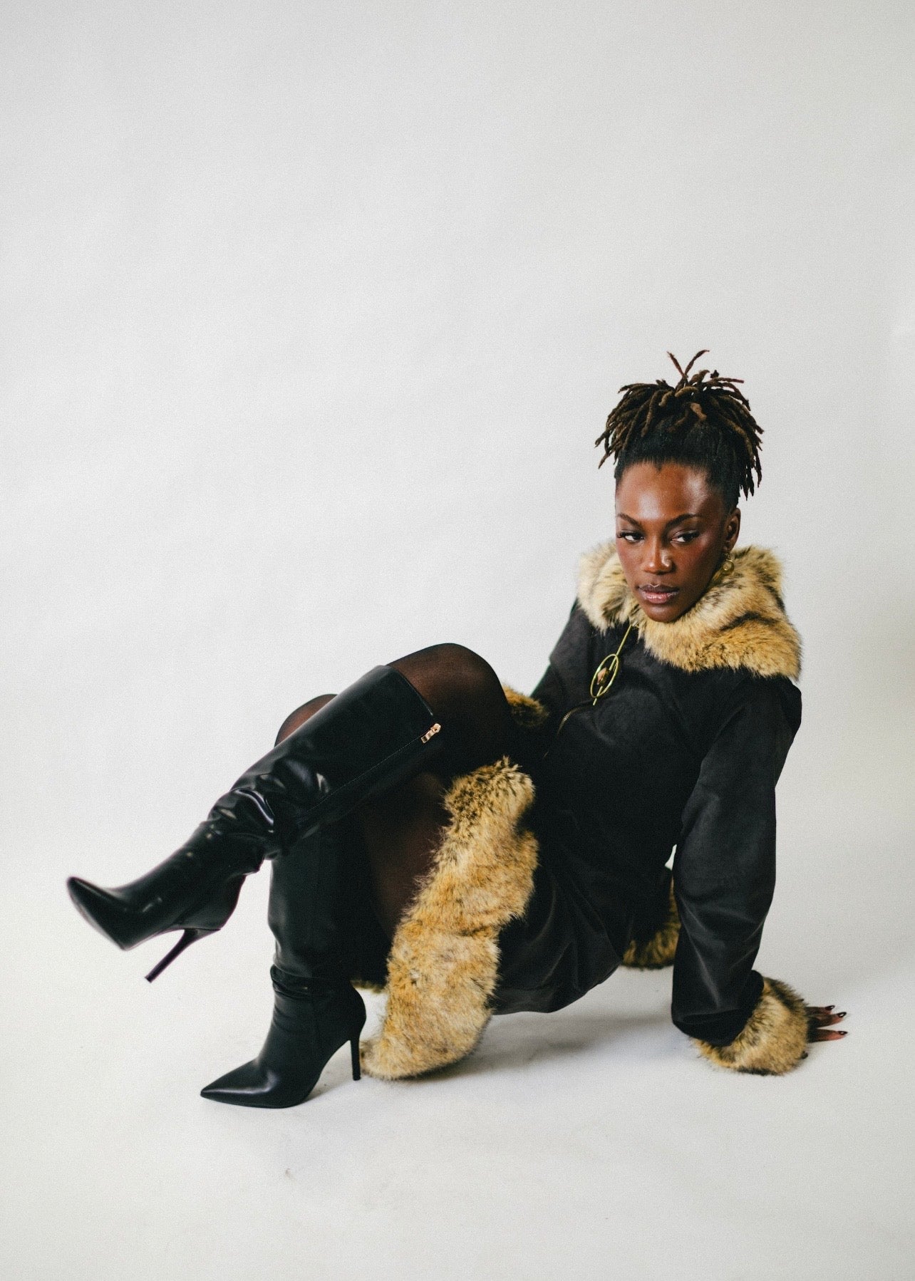 Empress Fur-Trimmed Ribbed Jacket
