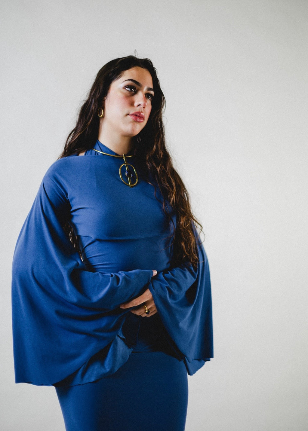 Azure Halter & Shrug Set