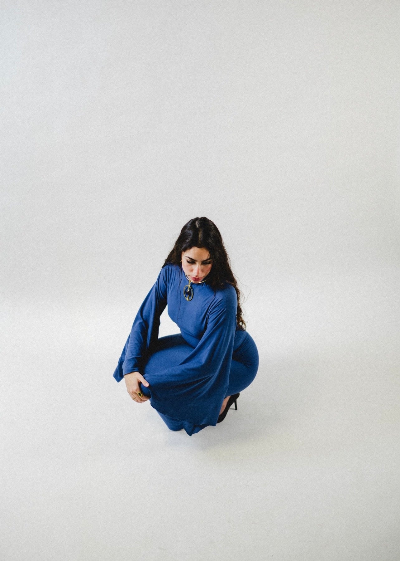 Azure Halter & Shrug Set